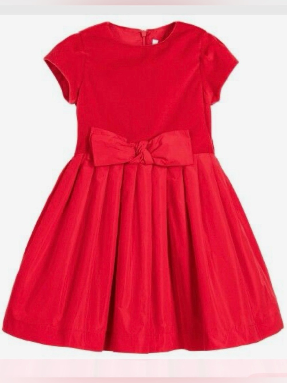 Il Gufo Girls Velvet/Taffeta Bow Party Dress, Red, Size 5